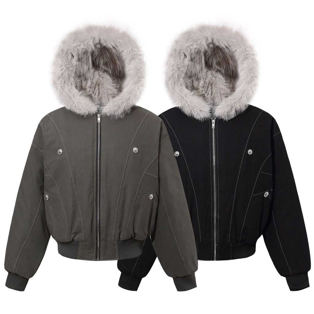 Autumn and winter plus velvet thickening faction overcomes cotton coat outerwear