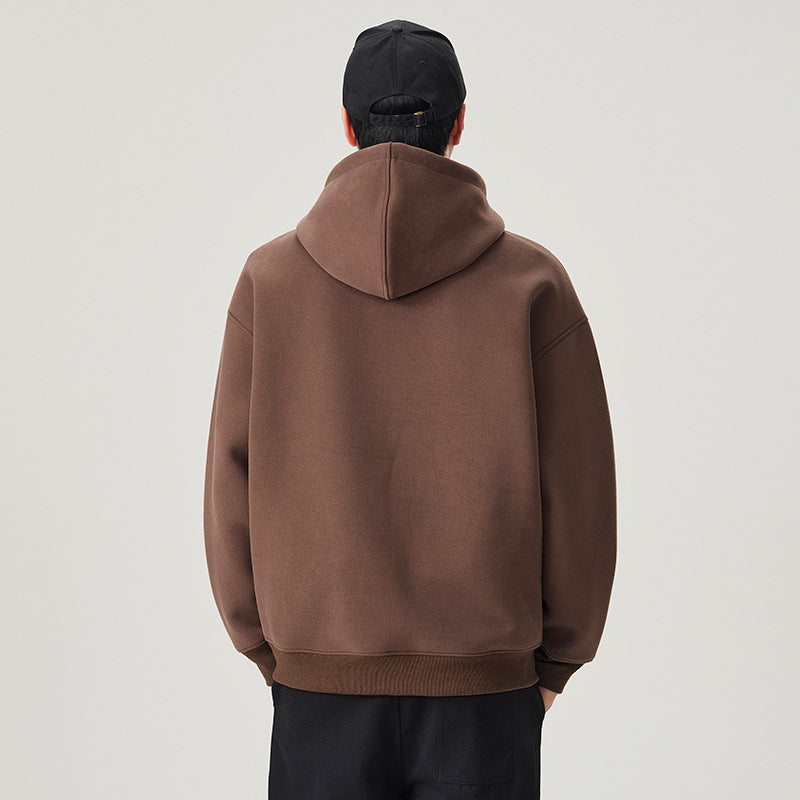 Premium Heavyweight Men's Hoodie - Loose Fit Thickened Sweatshirt, Unisex Casual Autumn Winter Outerwear