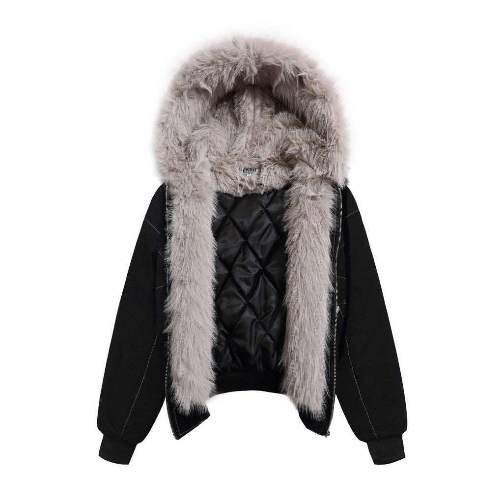 Autumn and winter plus velvet thickening faction overcomes cotton coat outerwear