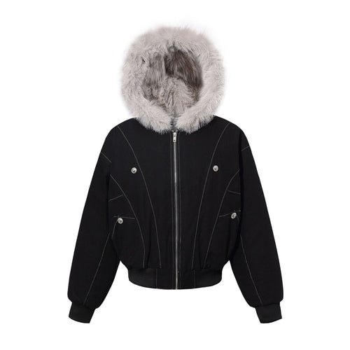 Autumn and winter plus velvet thickening faction overcomes cotton coat outerwear