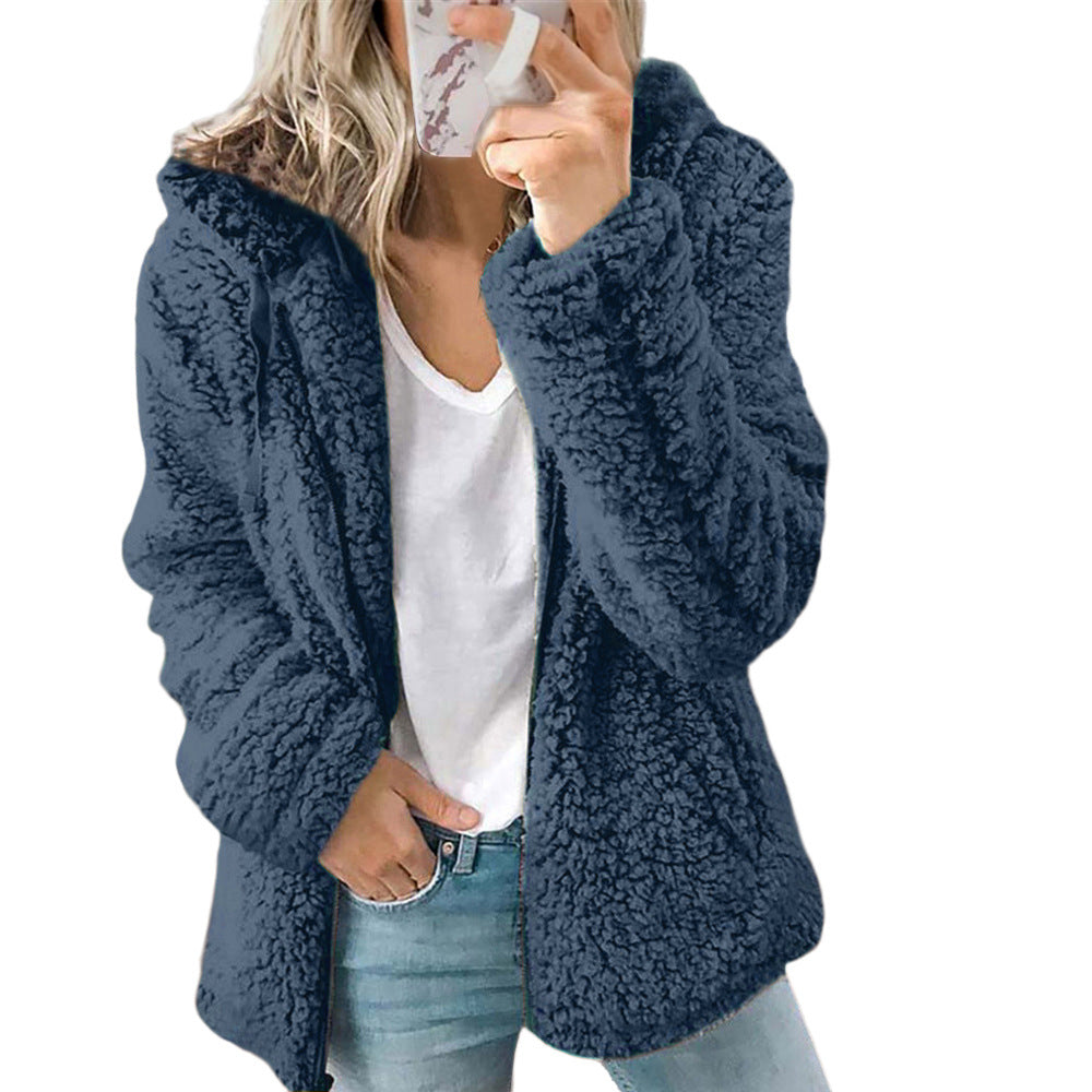 Hooded Woolen Coat for WomenAutumn/Winter Outerwear