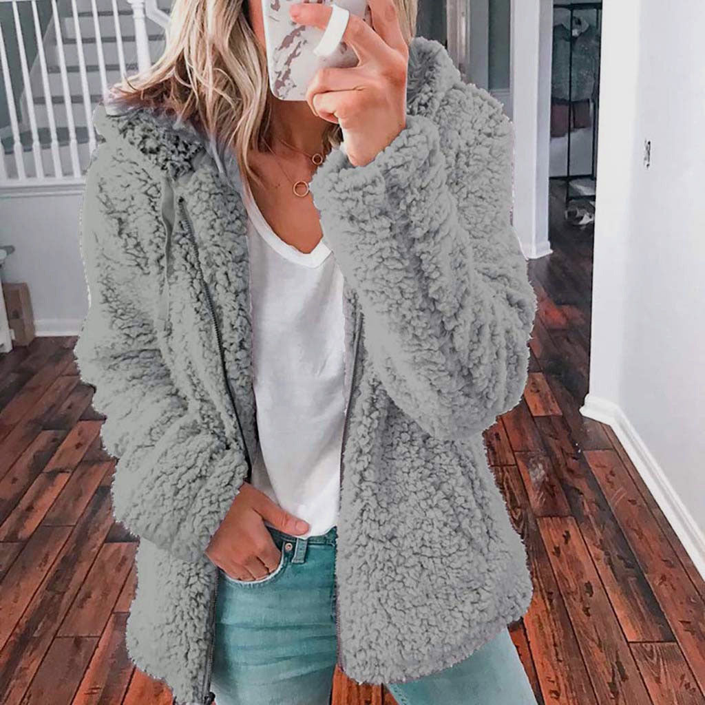 Hooded Woolen Coat for WomenAutumn/Winter Outerwear