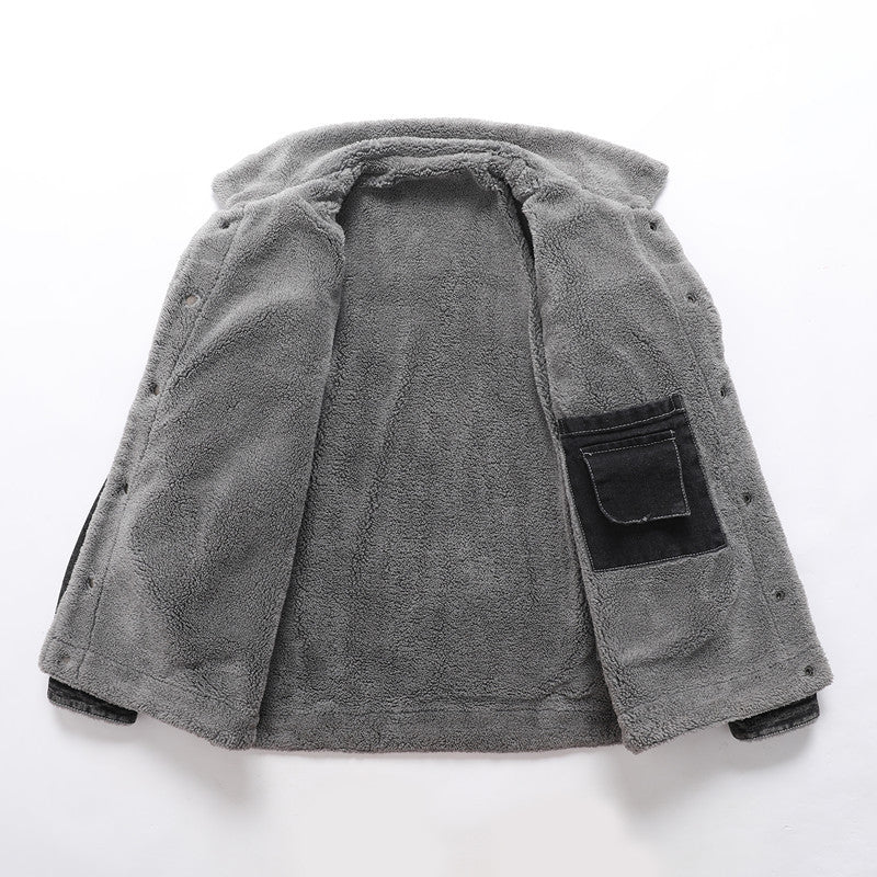 Men's Cotton-Lined Workwear Casual Jacket, Autumn and Winter Fashion Outerwear