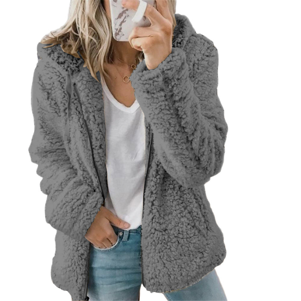 Hooded Woolen Coat for WomenAutumn/Winter Outerwear