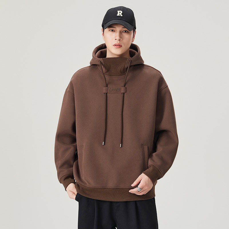 Premium Heavyweight Men's Hoodie - Loose Fit Thickened Sweatshirt, Unisex Casual Autumn Winter Outerwear