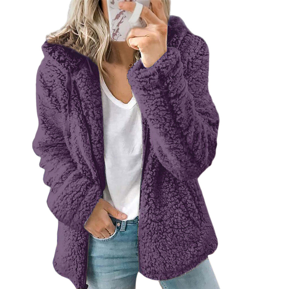 Hooded Woolen Coat for WomenAutumn/Winter Outerwear