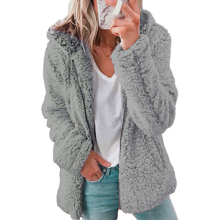Hooded Woolen Coat for WomenAutumn/Winter Outerwear