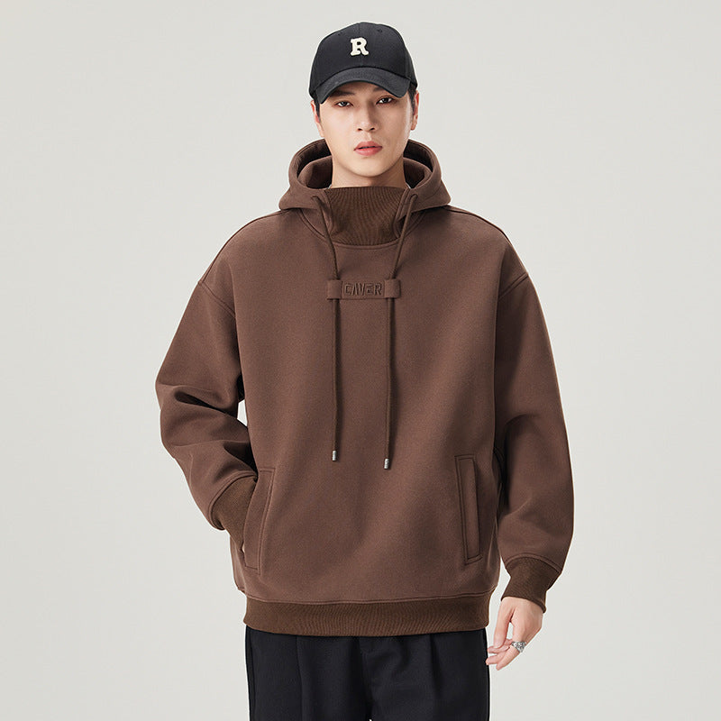 Premium Heavyweight Men's Hoodie - Loose Fit Thickened Sweatshirt, Unisex Casual Autumn Winter Outerwear