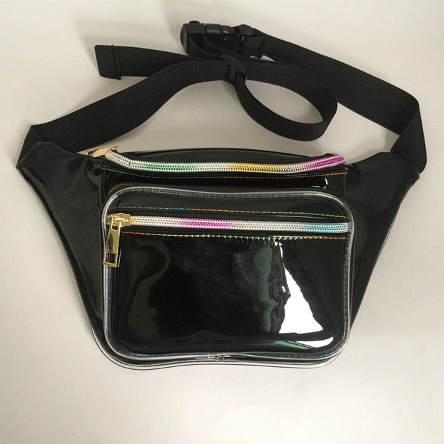 Purse Waist Bag Large Shoulder Bag Hologram Fanny Pack Transparent Belt Bag