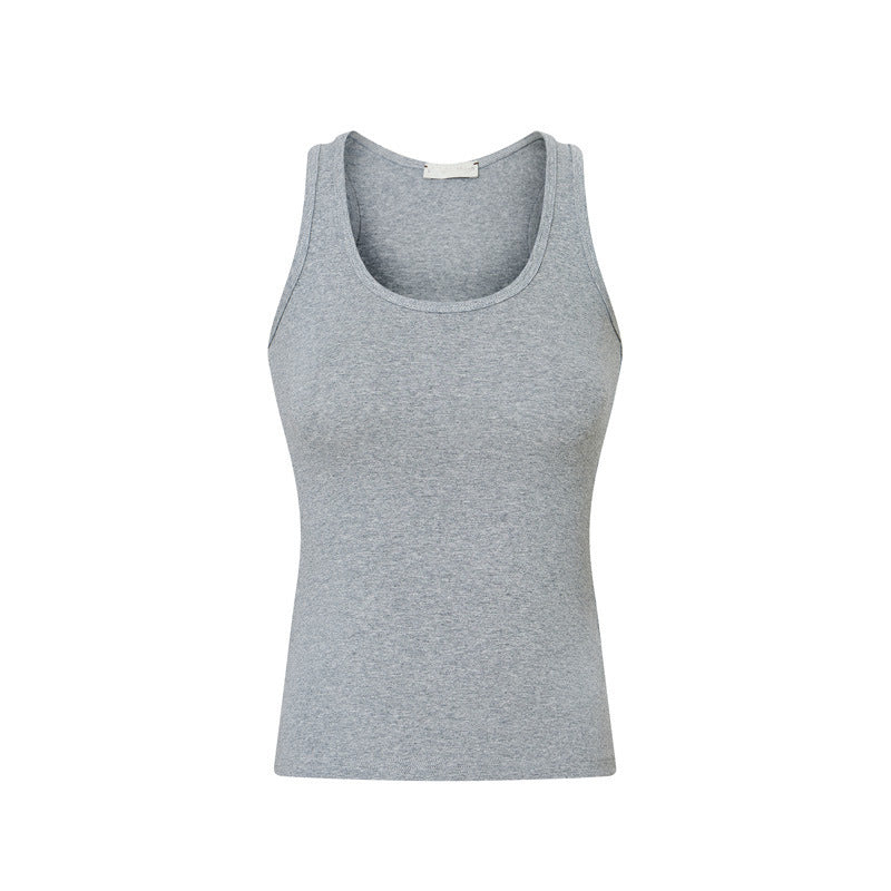 Elastic Tank Top with Built-in Pads, Seamless Fit for Workout and Fitness