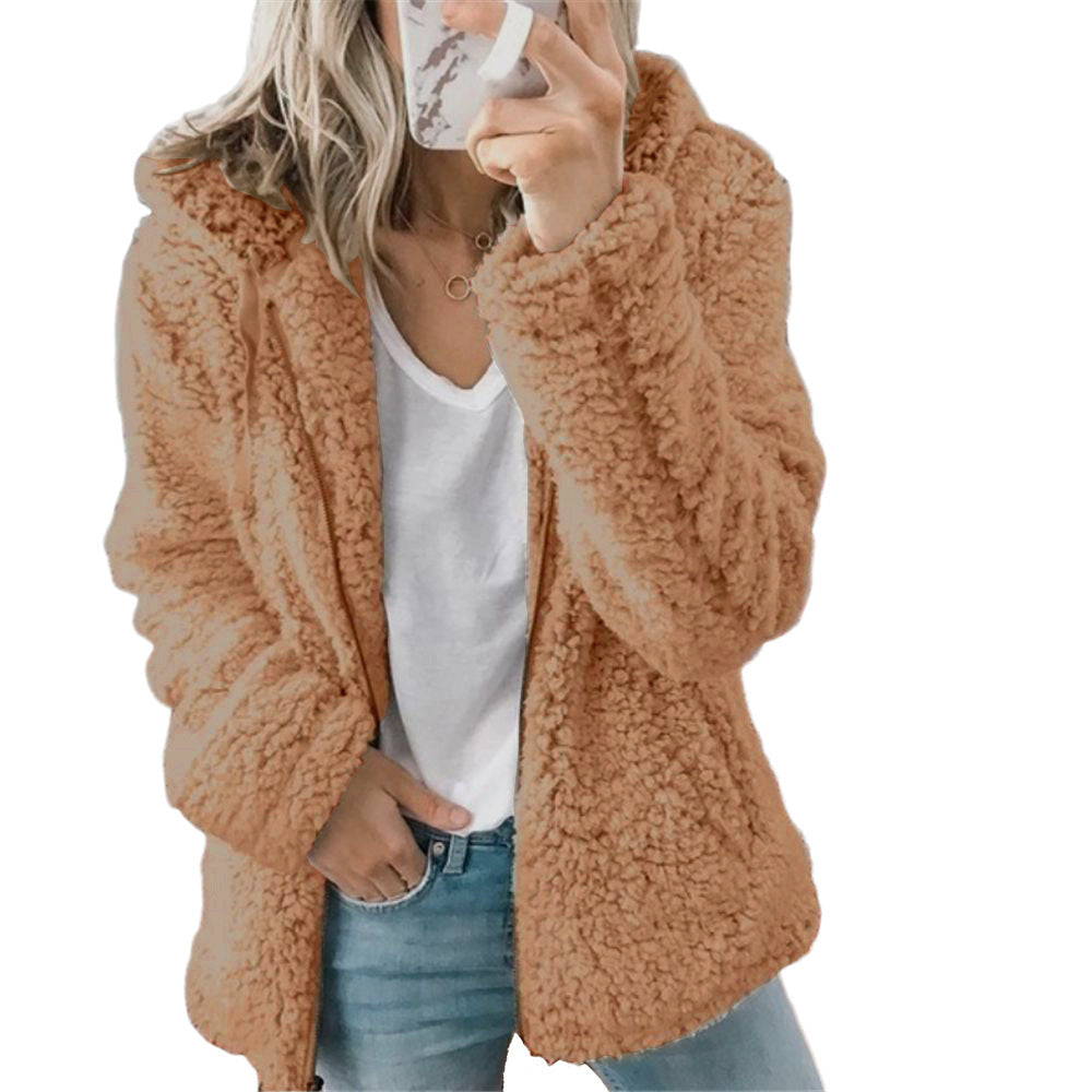 Hooded Woolen Coat for WomenAutumn/Winter Outerwear