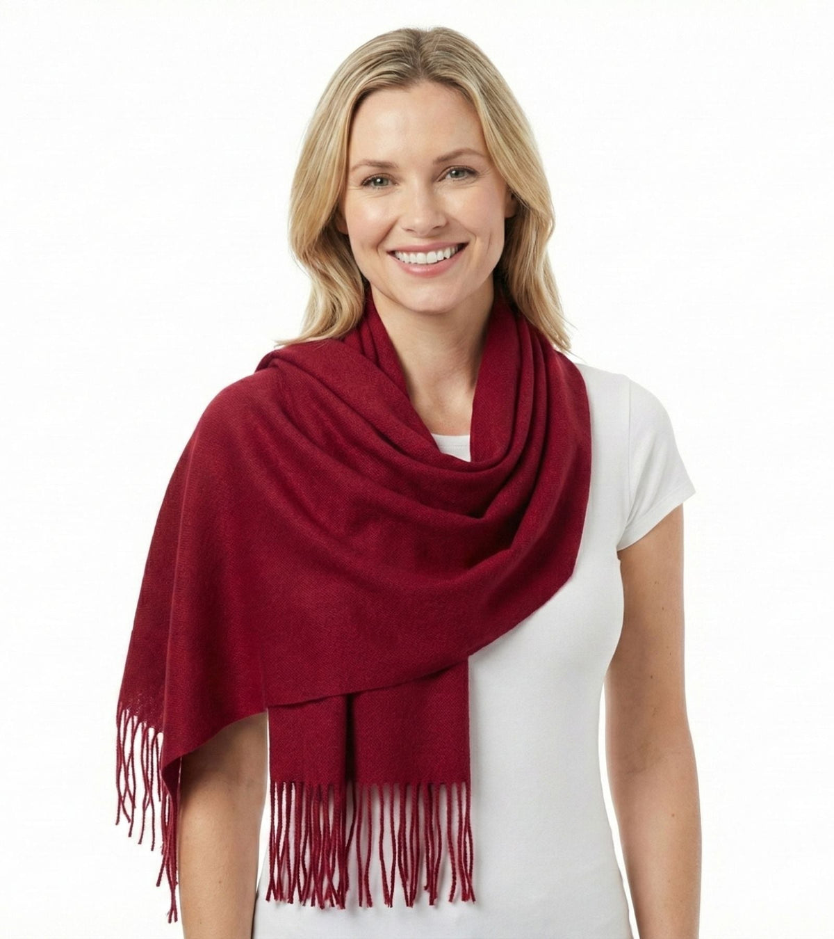 Sakkas Booker Unisex Cashmere-Feel Solid Winter Scarf with Fringe