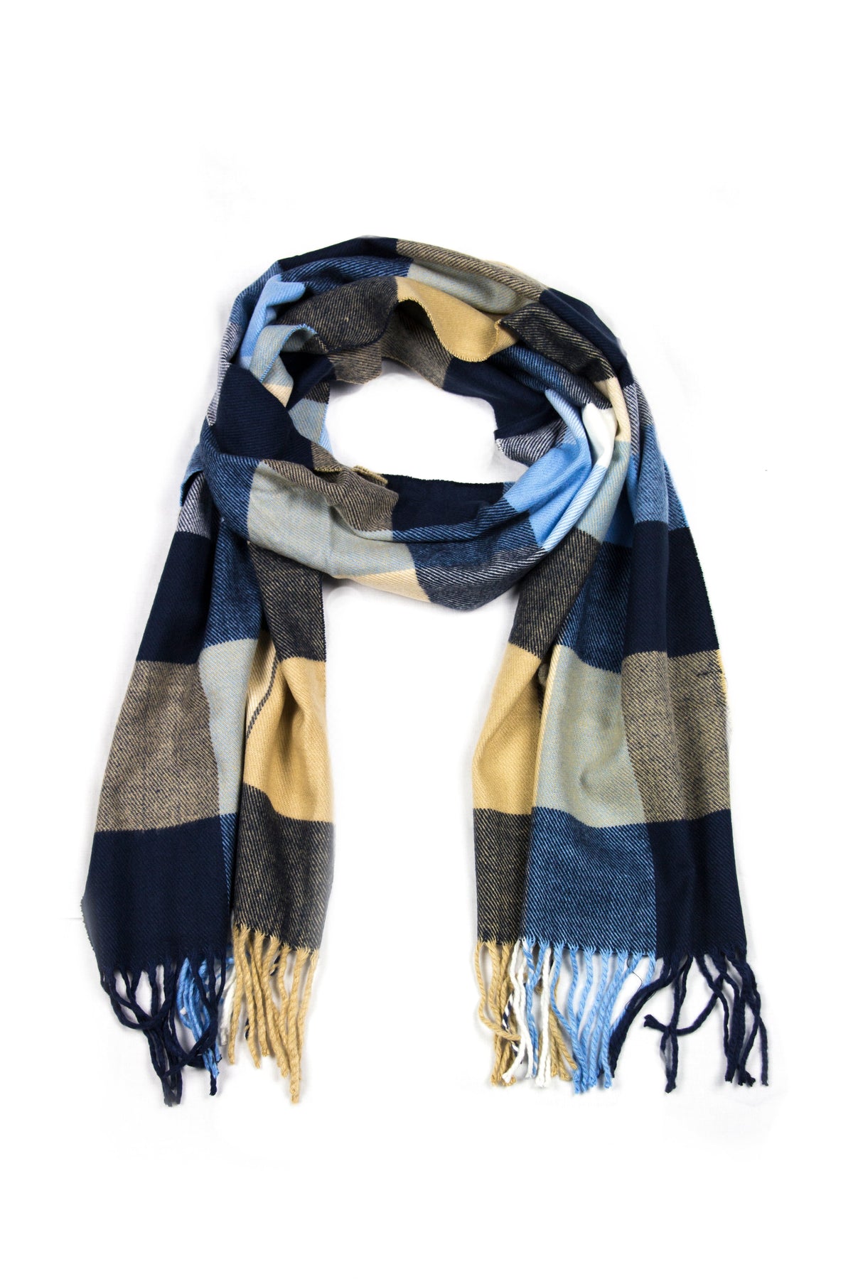 Sakkas Booker Unisex Cashmere-Feel Solid Winter Scarf with Fringe