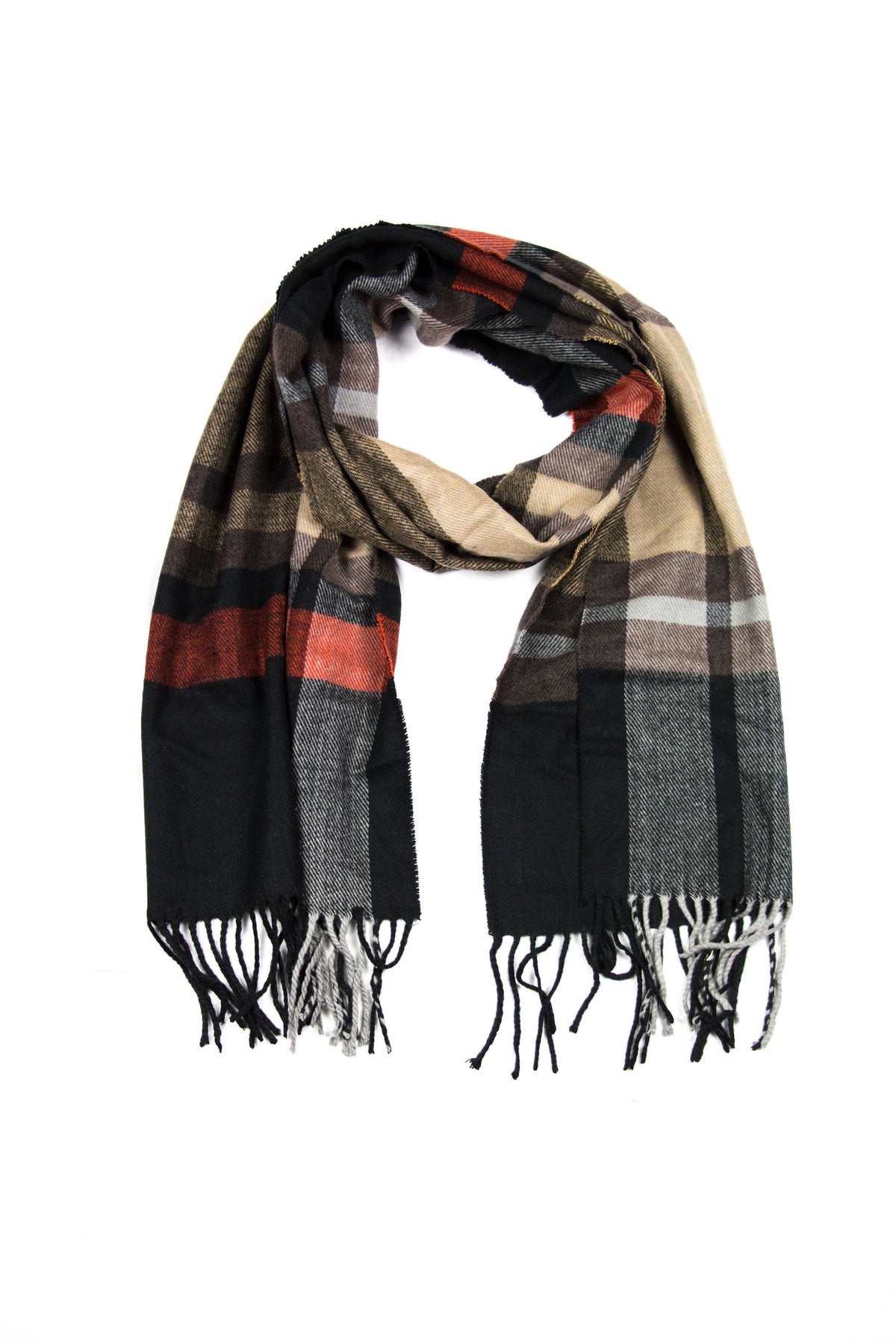 Sakkas Booker Unisex Cashmere-Feel Solid Winter Scarf with Fringe
